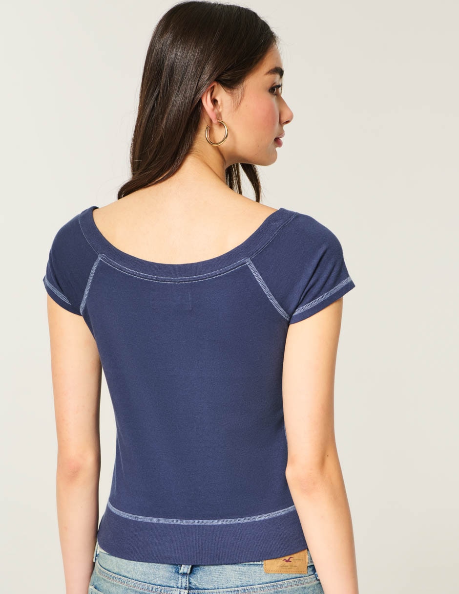 Playera manga corta cuello redondo para mujer 2