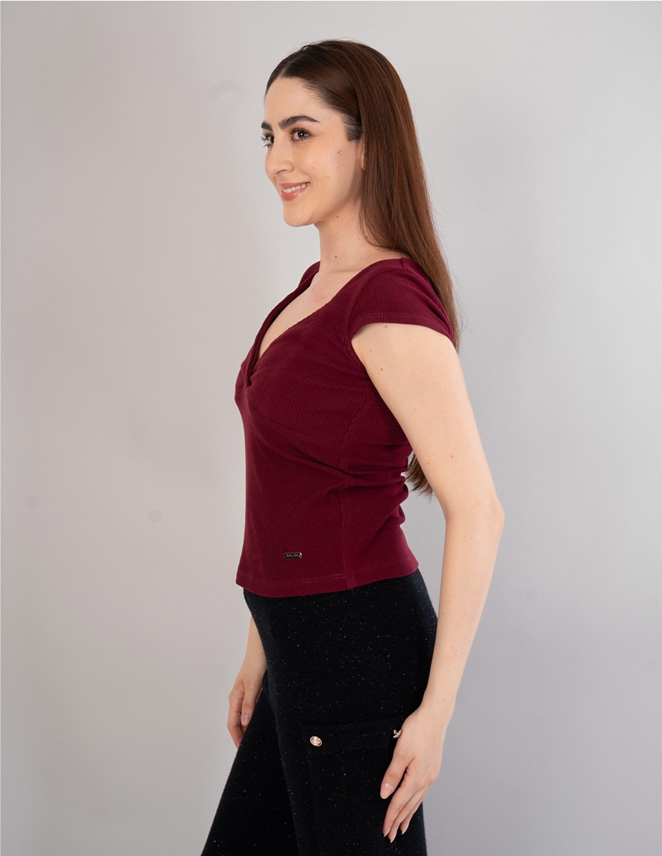 Blusa manga corta para mujer 4