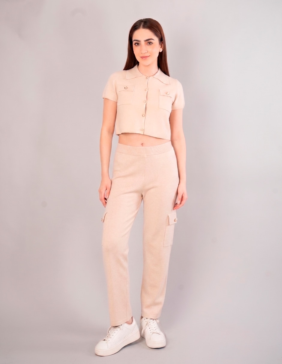 Suéter cuello camisero para mujer 2