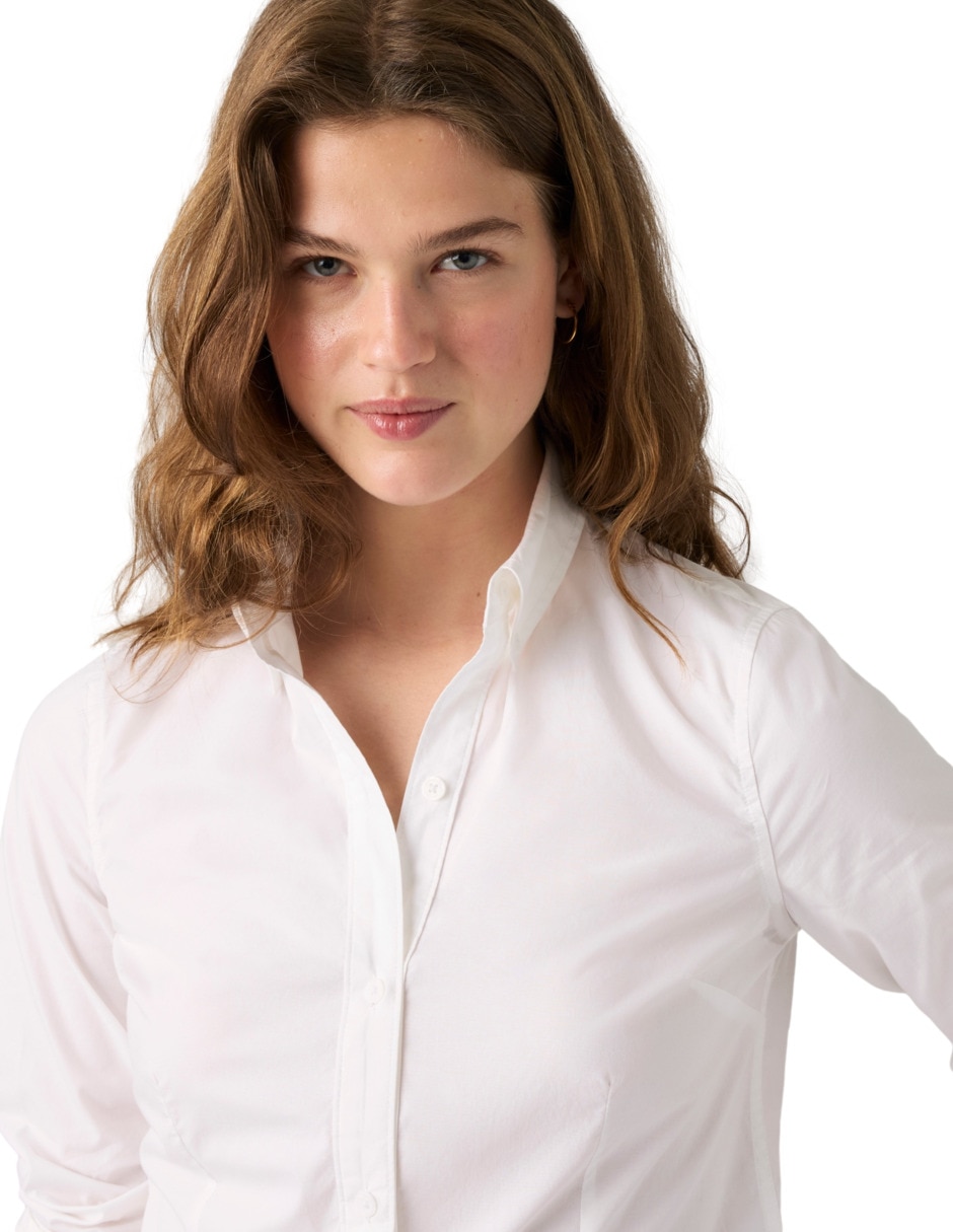 Blusa camisera manga larga para mujer 4