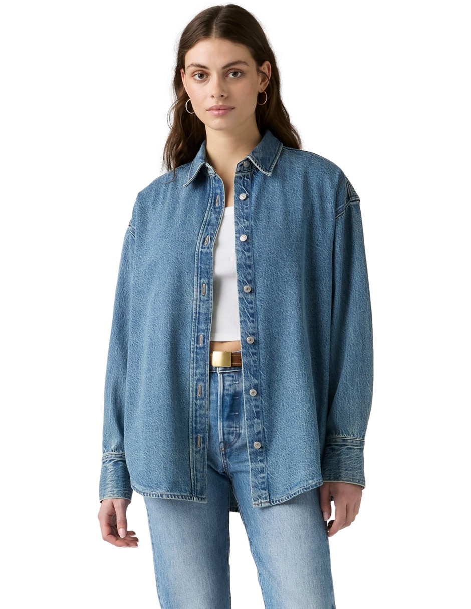 Blusa camisera levi strauss manga larga para mujer