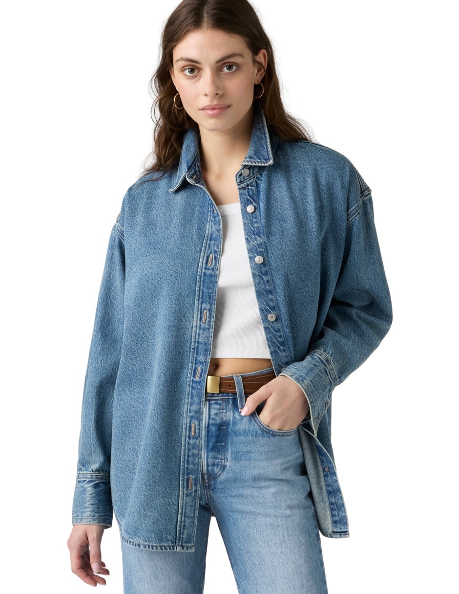 Blusa camisera levi strauss manga larga para mujer