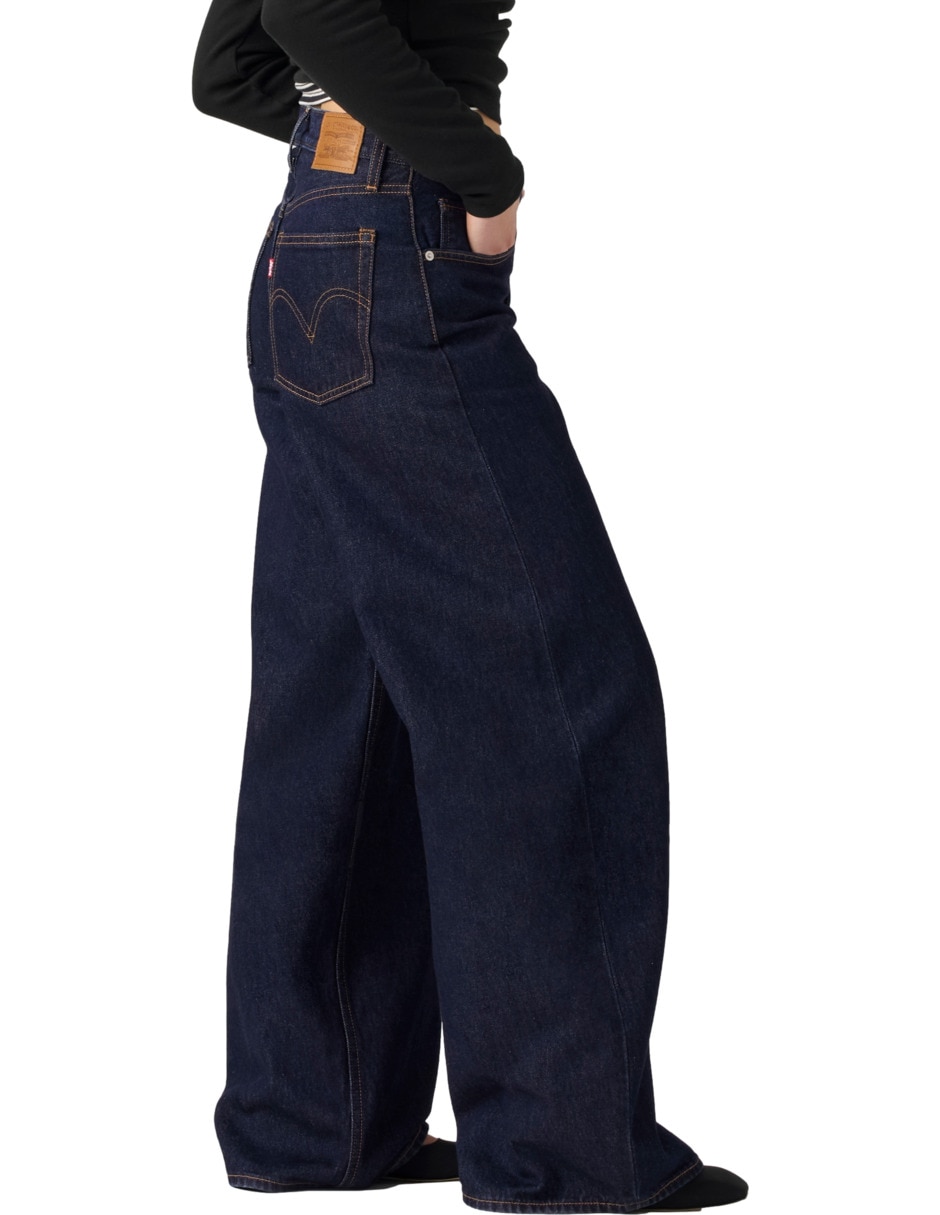 jeans wide leg a la cintura para mujer 4