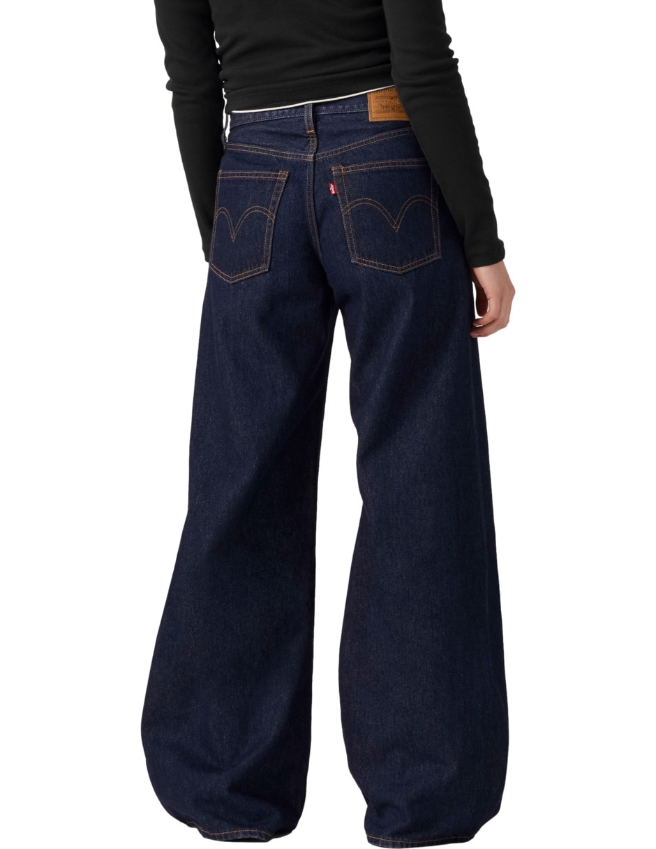 jeans wide leg a la cintura para mujer 3