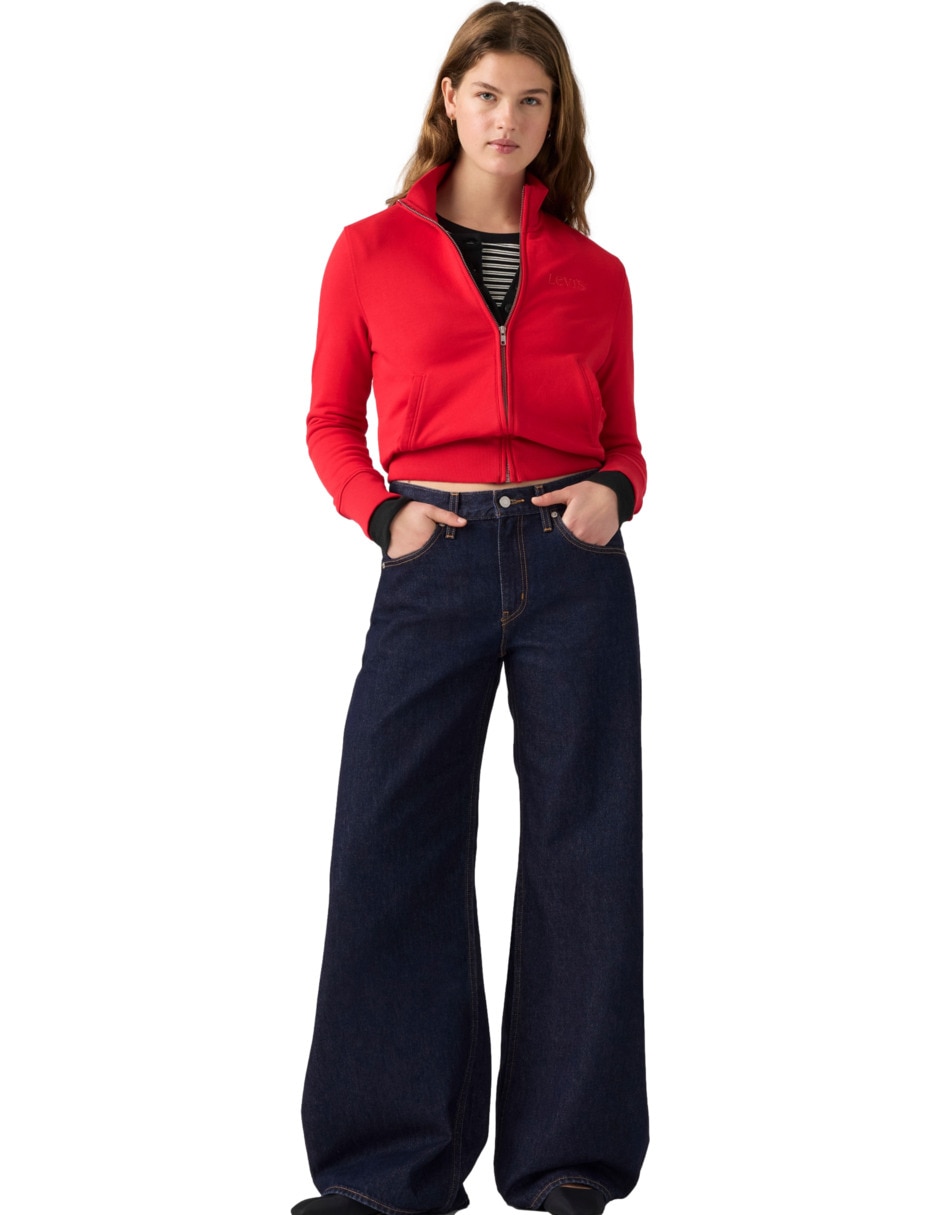 jeans wide leg a la cintura para mujer 2