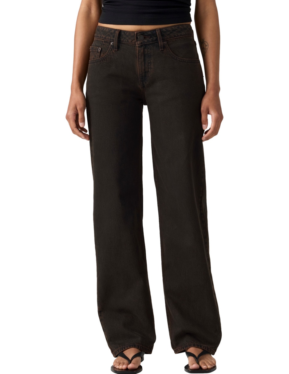 jeans straight cintura para mujer
