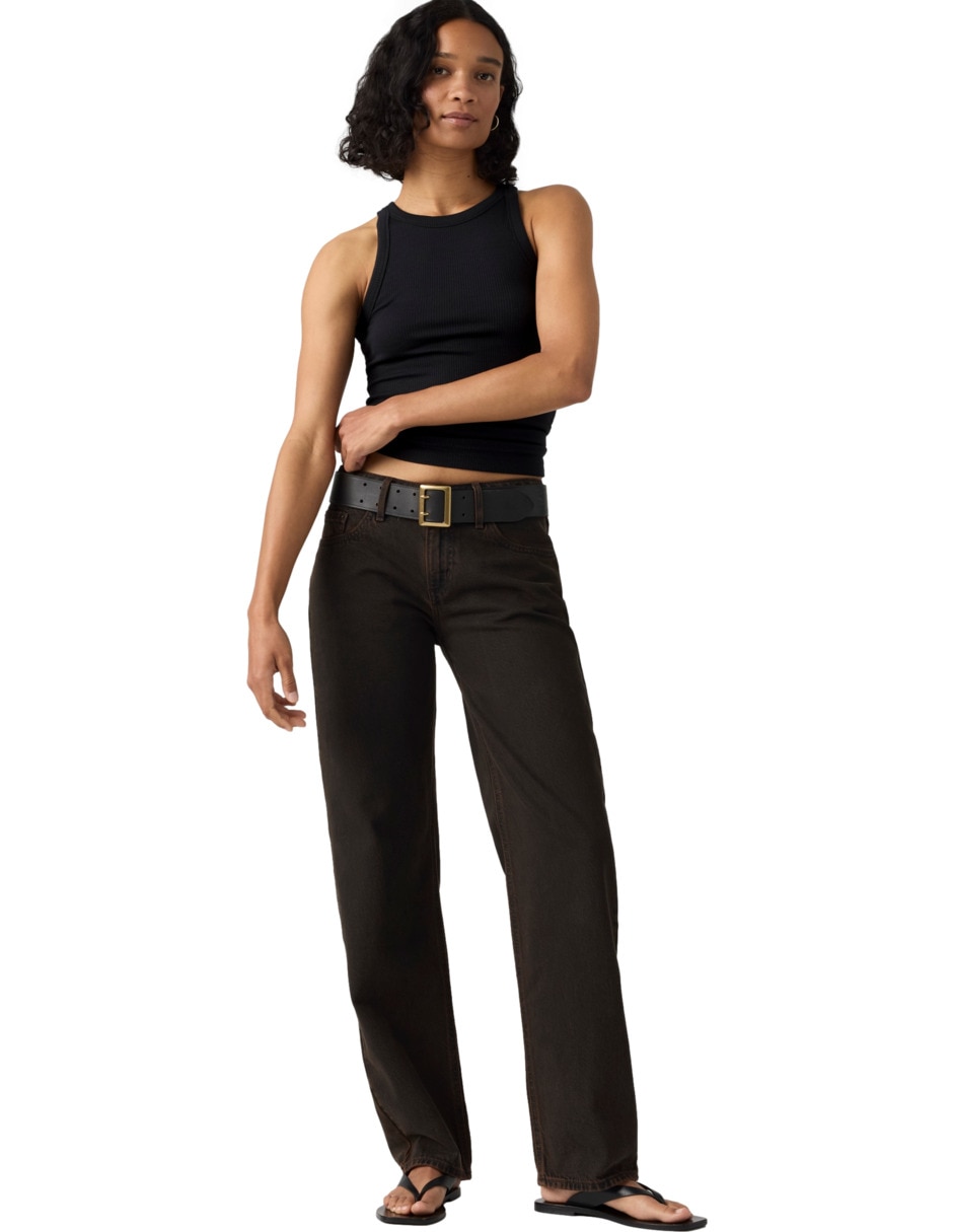 jeans straight cintura para mujer 4