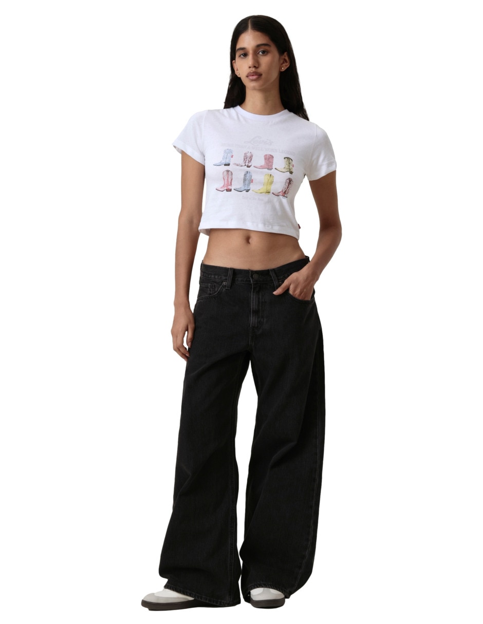 jeans wide leg a lacintura para mujer 5