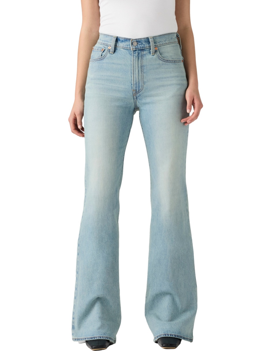 jeans flare cintura para mujer