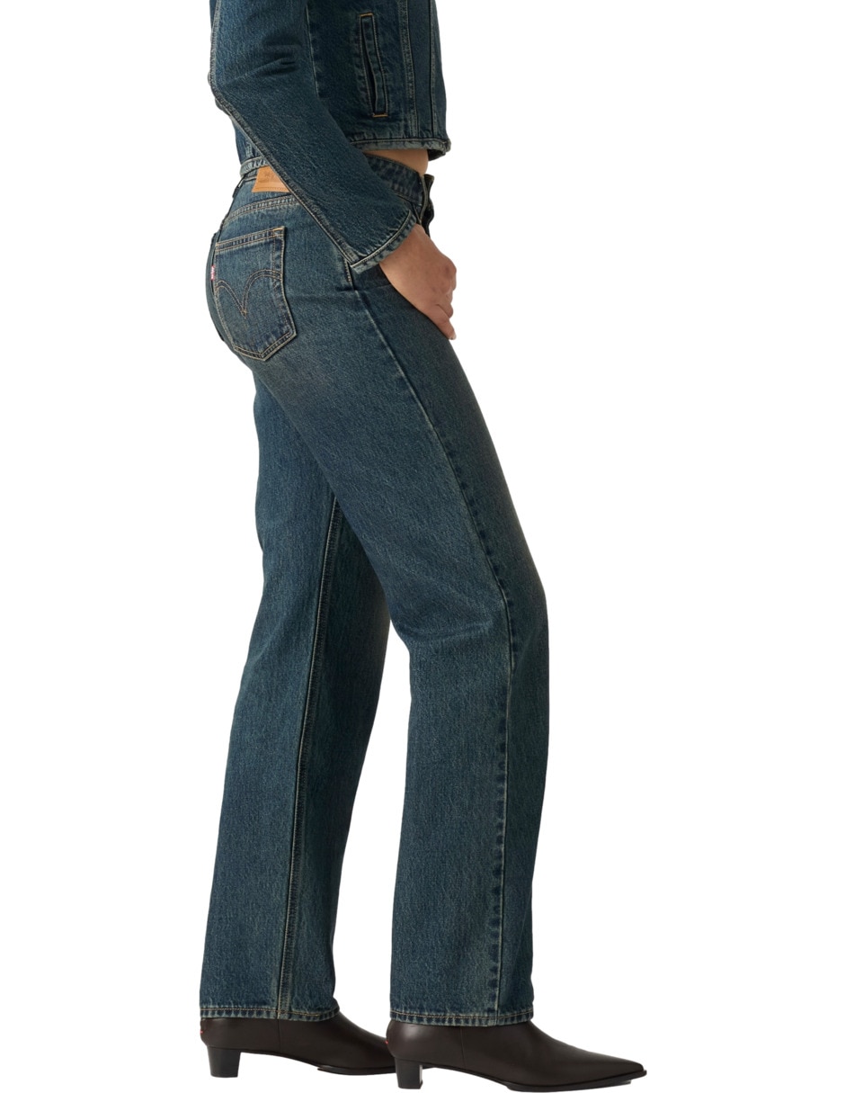 jeans straight cintura para mujer 2