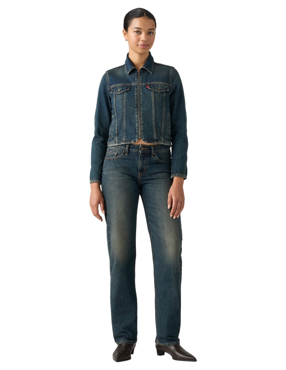jeans straight cintura para mujer 4
