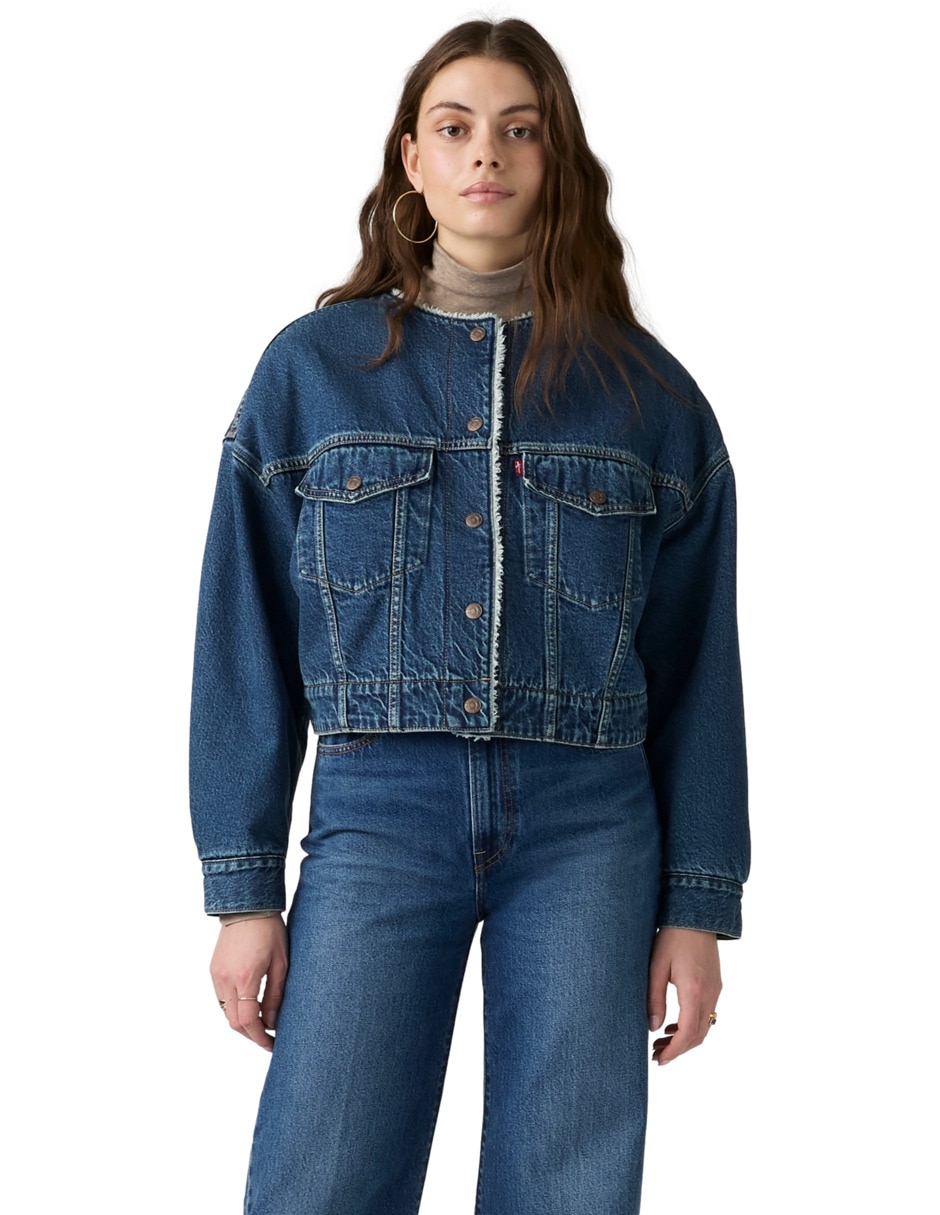 Chamarra casual de algodón para mujer