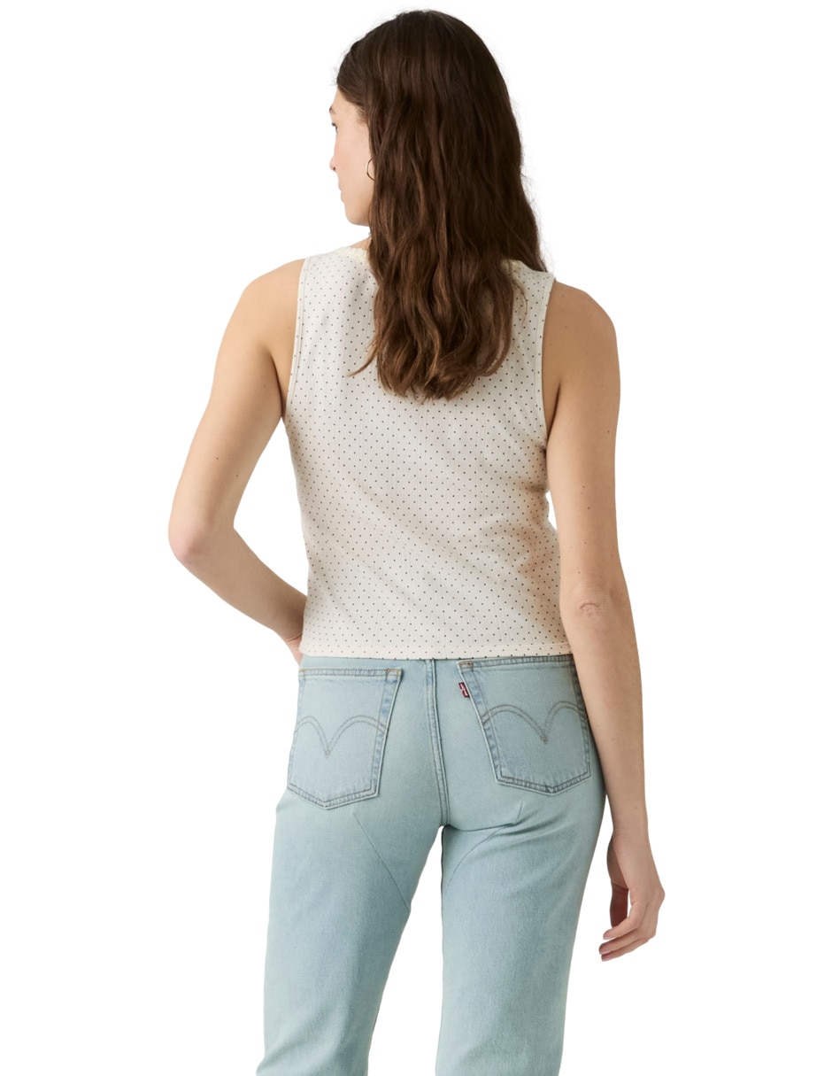 Sin manga cuello redondo para mujer 2