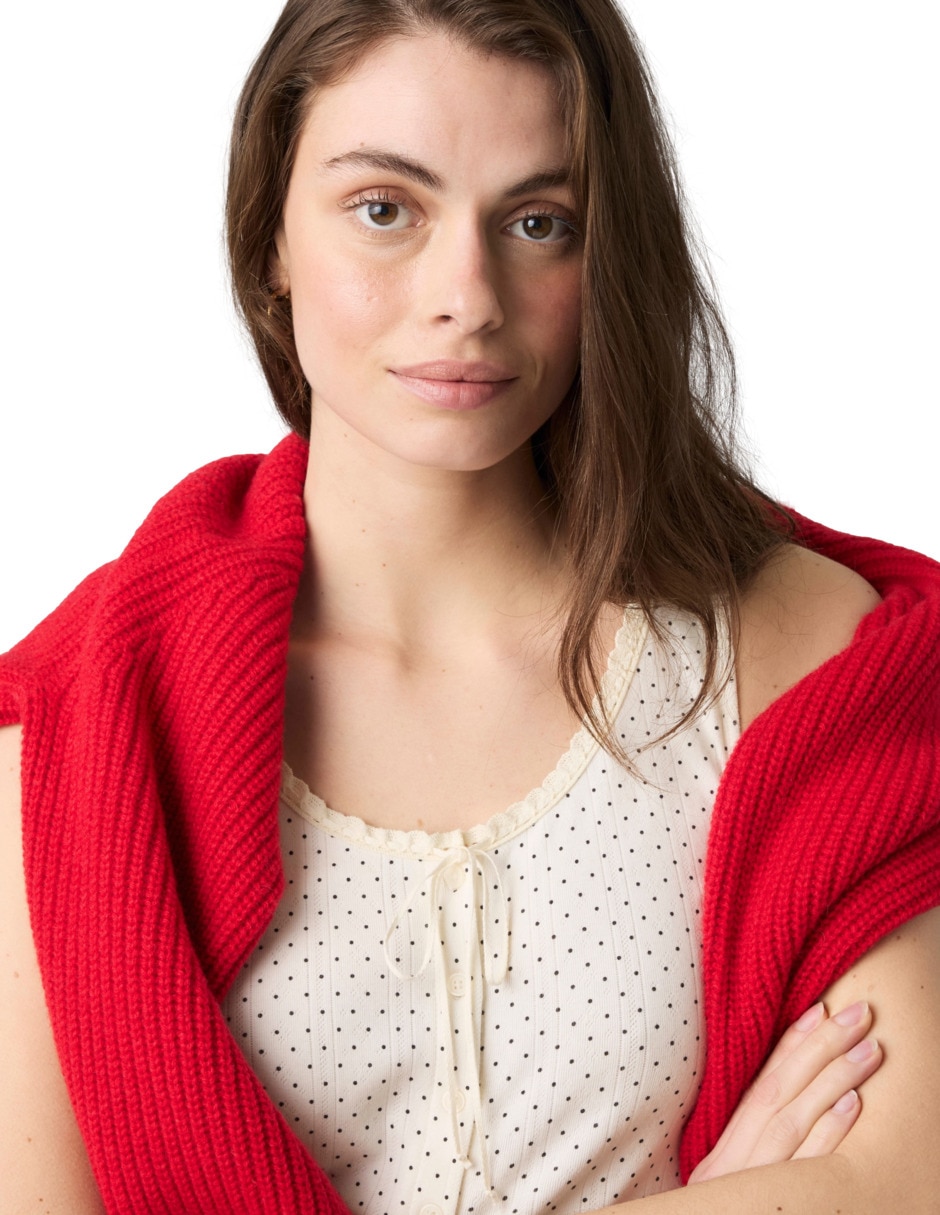 Sin manga cuello redondo para mujer 5