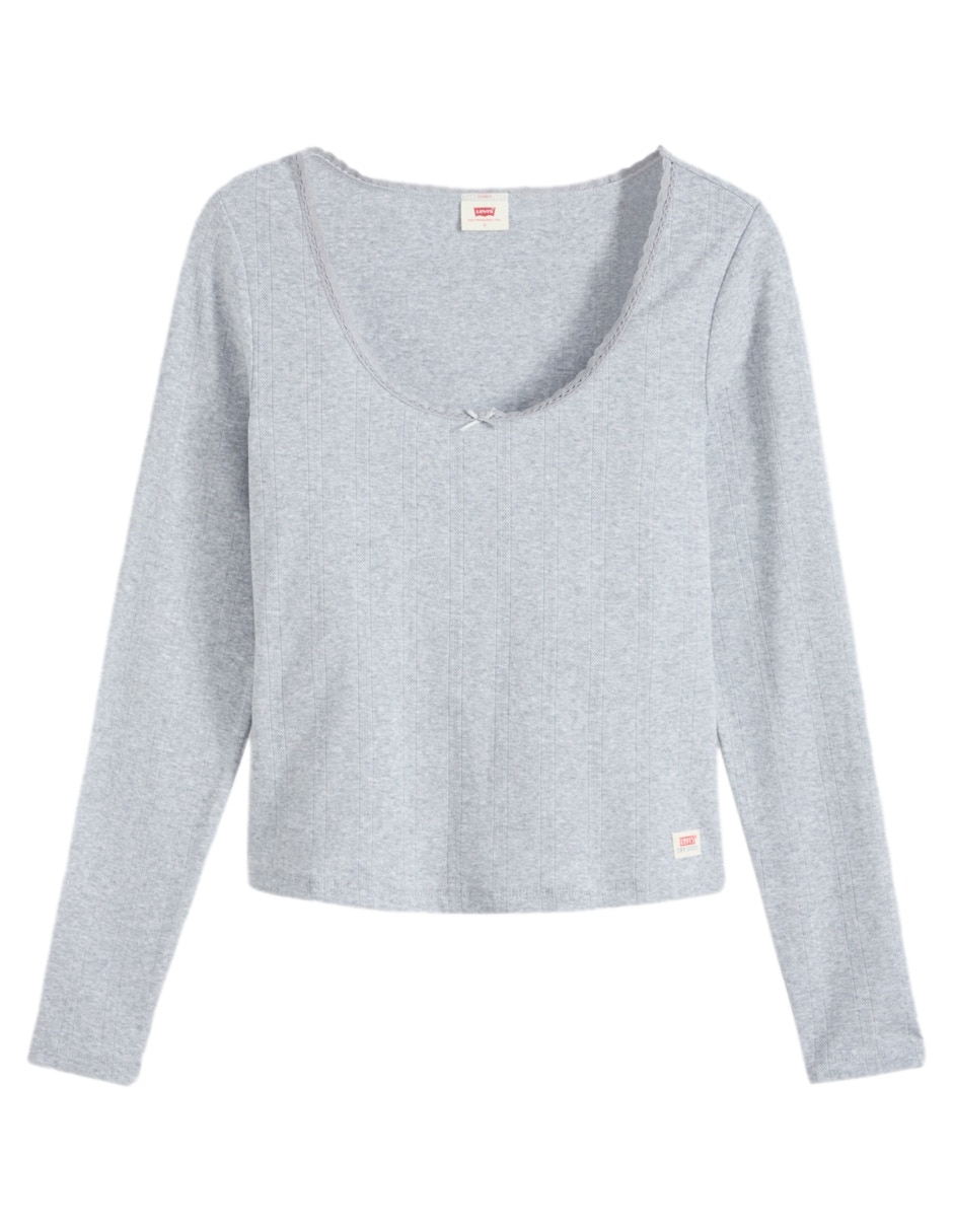 Playera manga larga cuello redondo para mujer 5