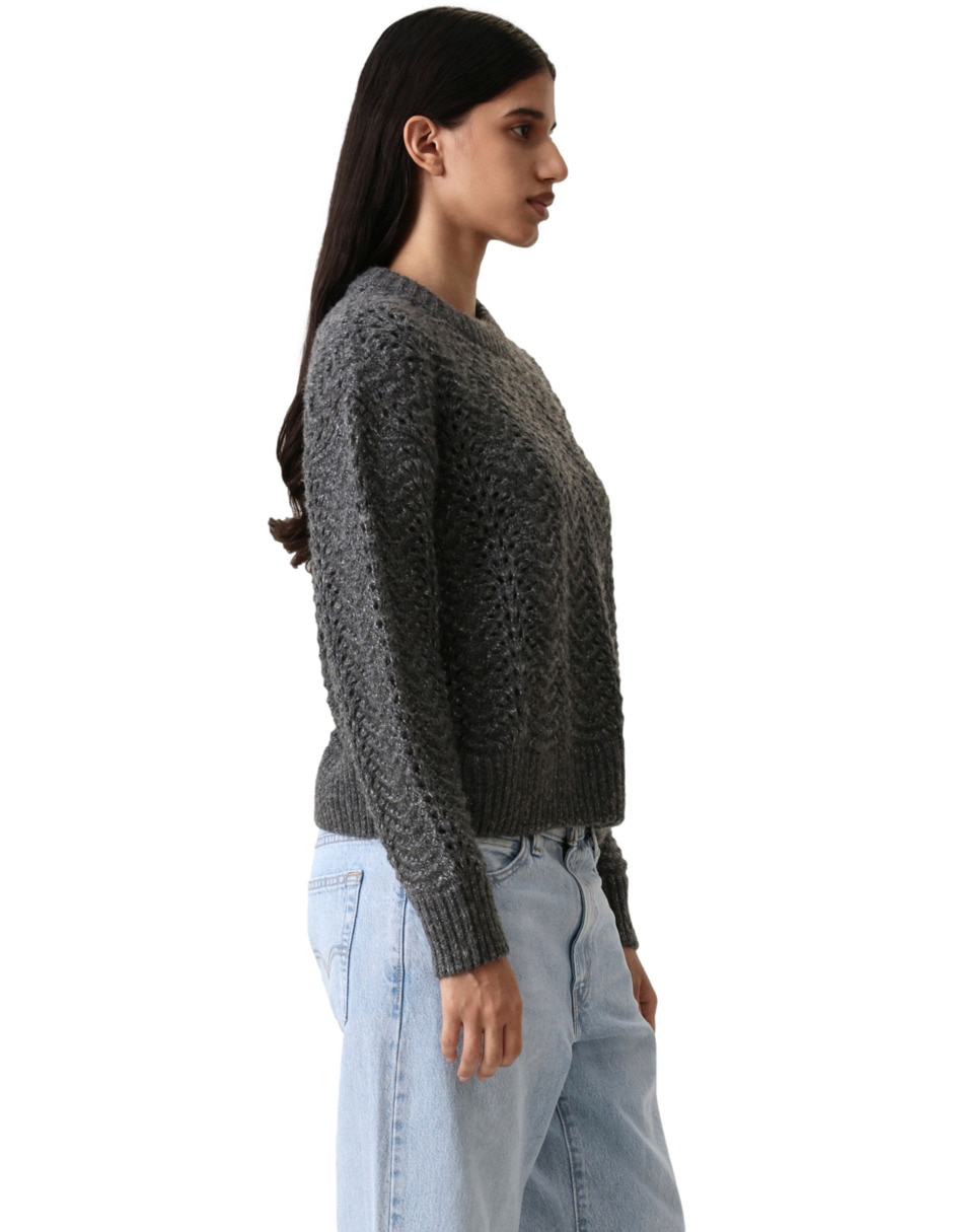 Suéter cuello redondo para mujer 2