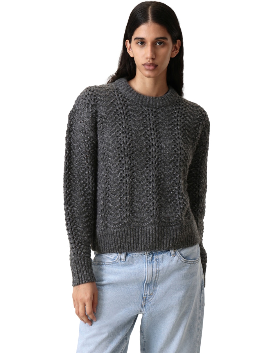 Suéter cuello redondo para mujer 5