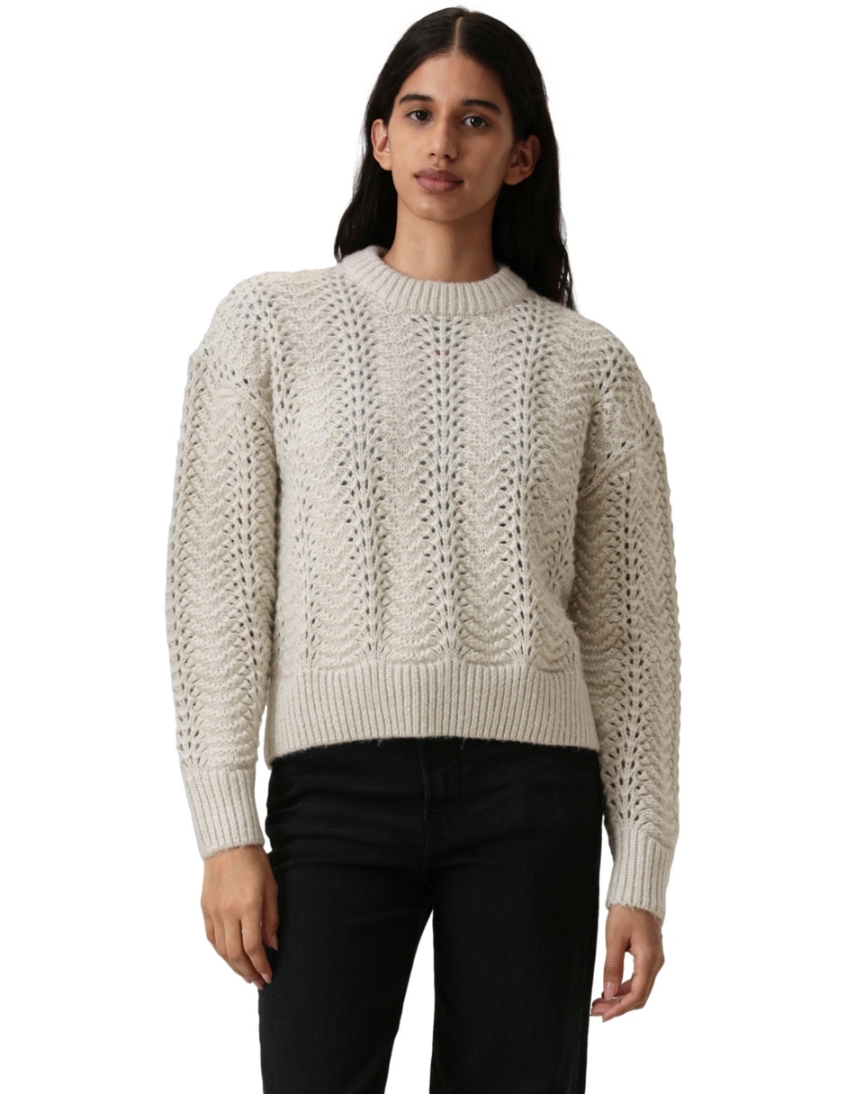 Suéter cuello redondo para mujer