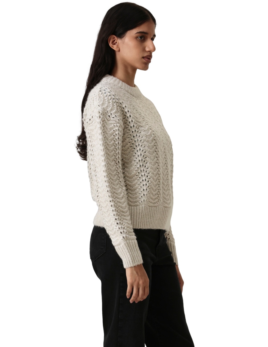 Suéter cuello redondo para mujer 2
