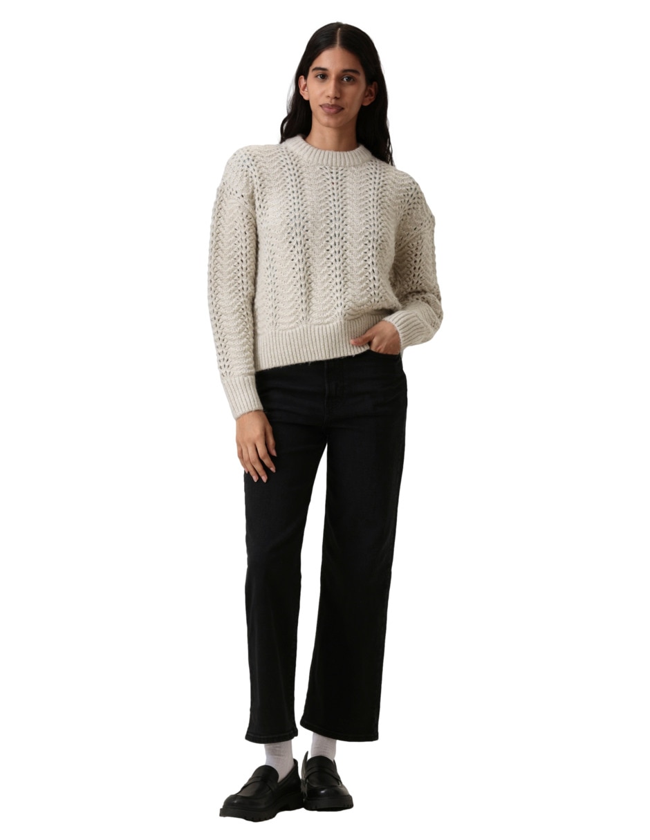 Suéter cuello redondo para mujer 4