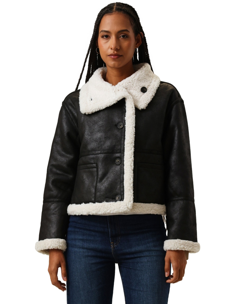 Chamarra Casual No impermeable de Poliéster para mujer