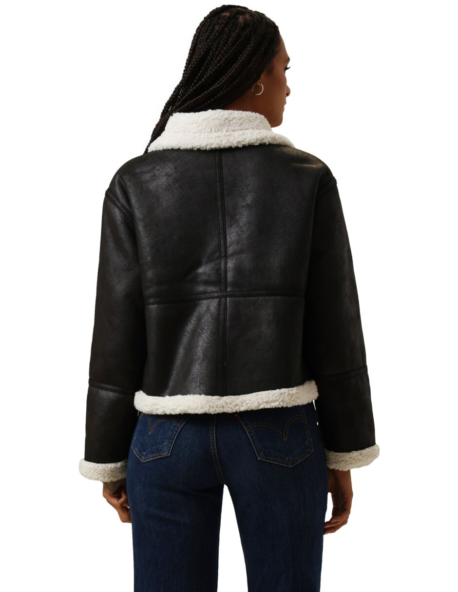 Chamarra Casual No impermeable de Poliéster para mujer 3