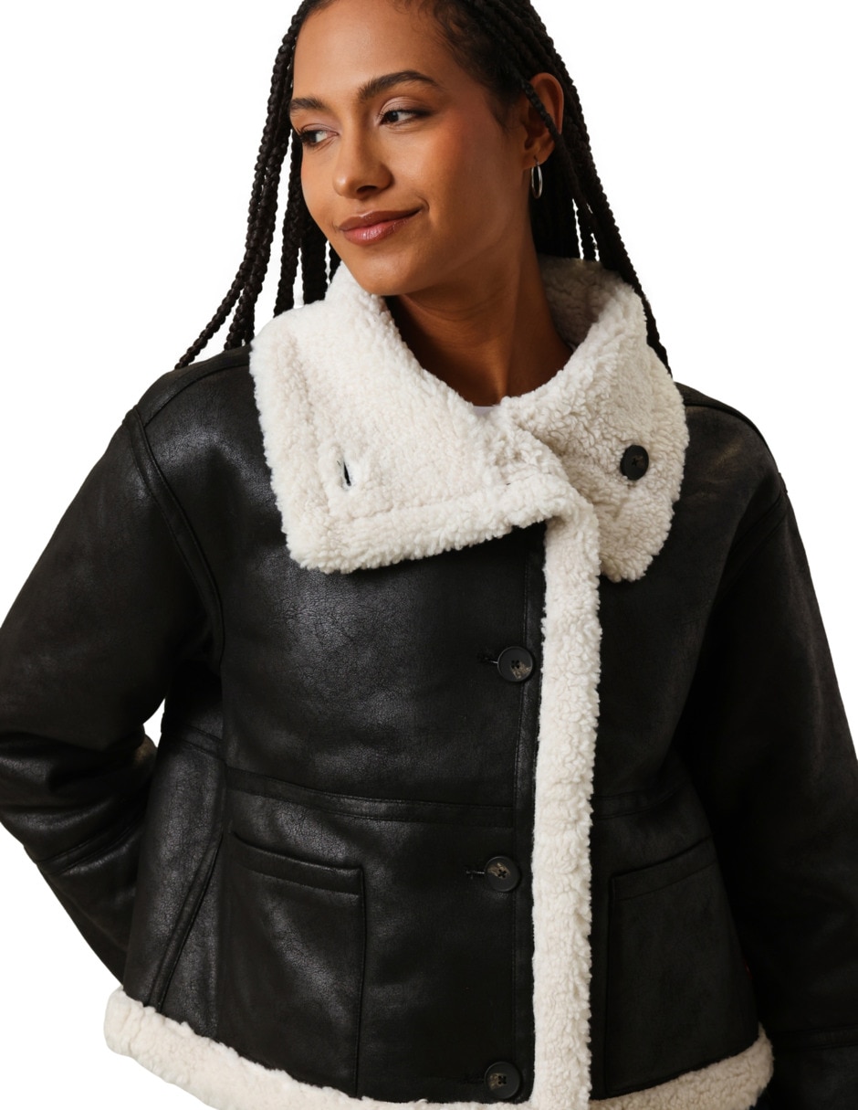 Chamarra Casual No impermeable de Poliéster para mujer 5