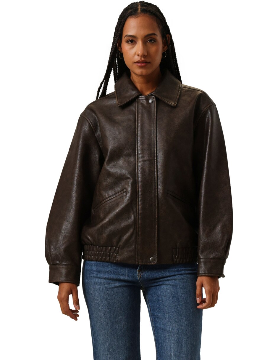 Chamarra Bomber No impermeable de Poliuretano para mujer Chamarra Bomber No impermeable de Poliuretano para mujer