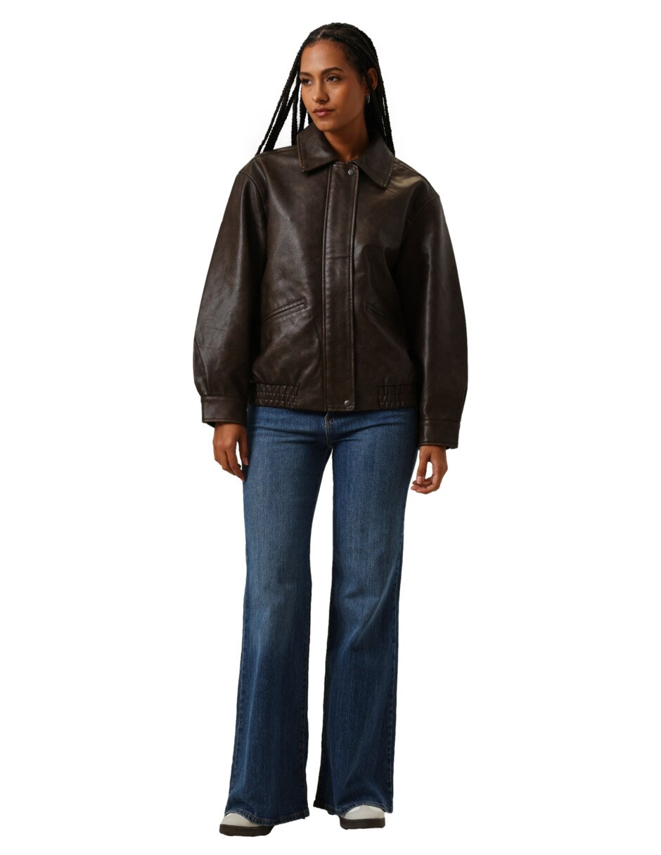 Chamarra Bomber No impermeable de Poliuretano para mujer 4