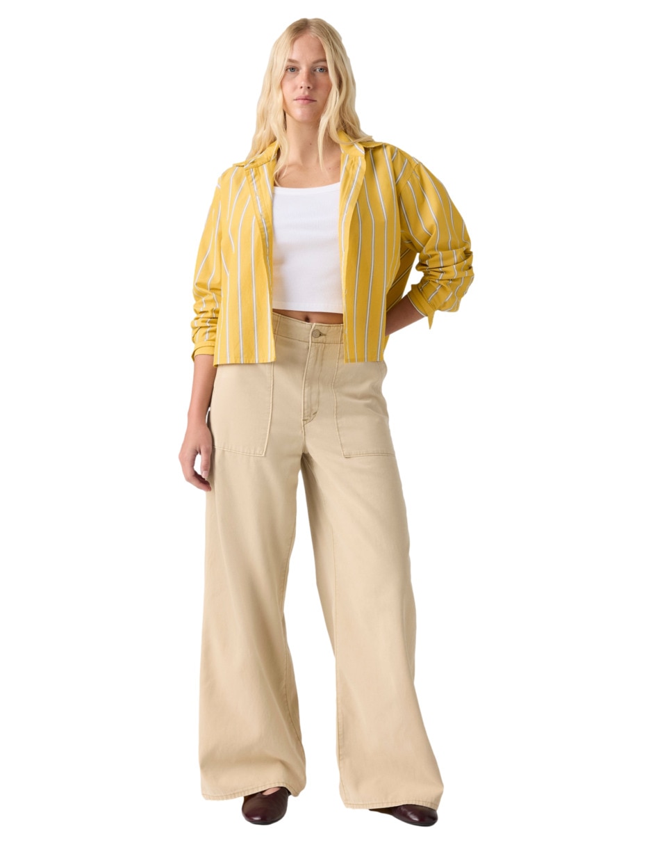 Pantalón regular wide leg para mujer 3