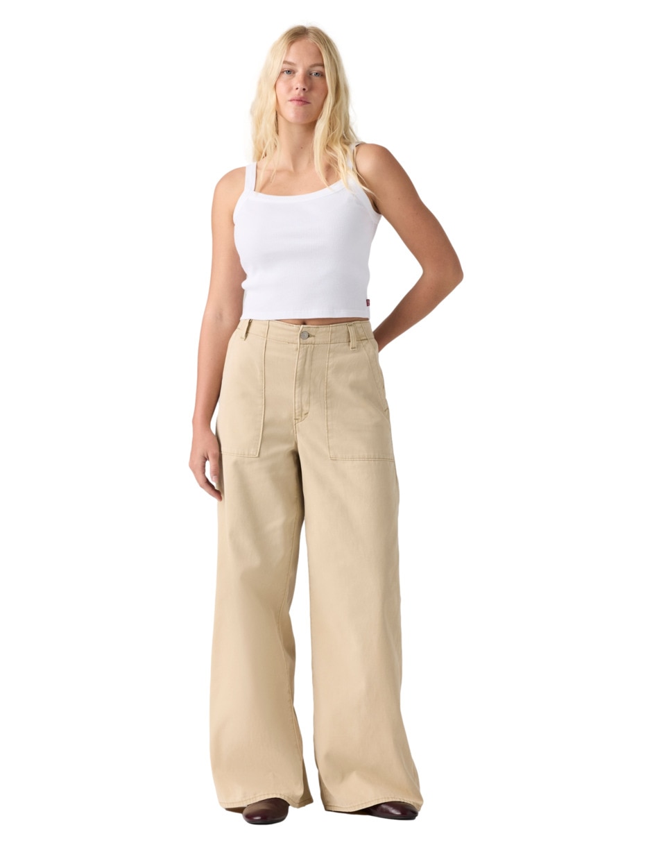 Pantalón regular wide leg para mujer 6