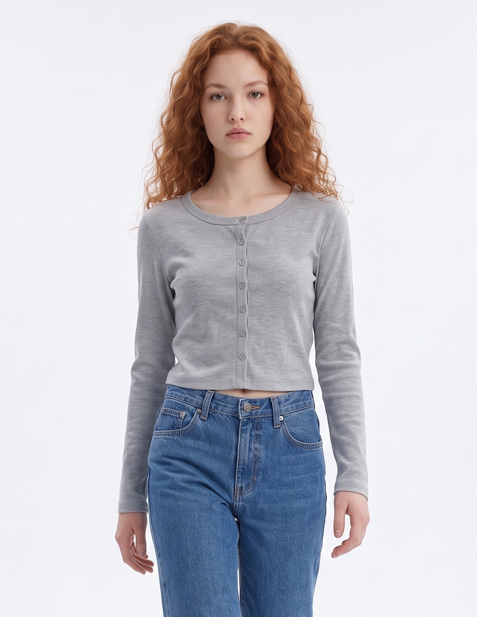 Suéter cuello V para mujer
