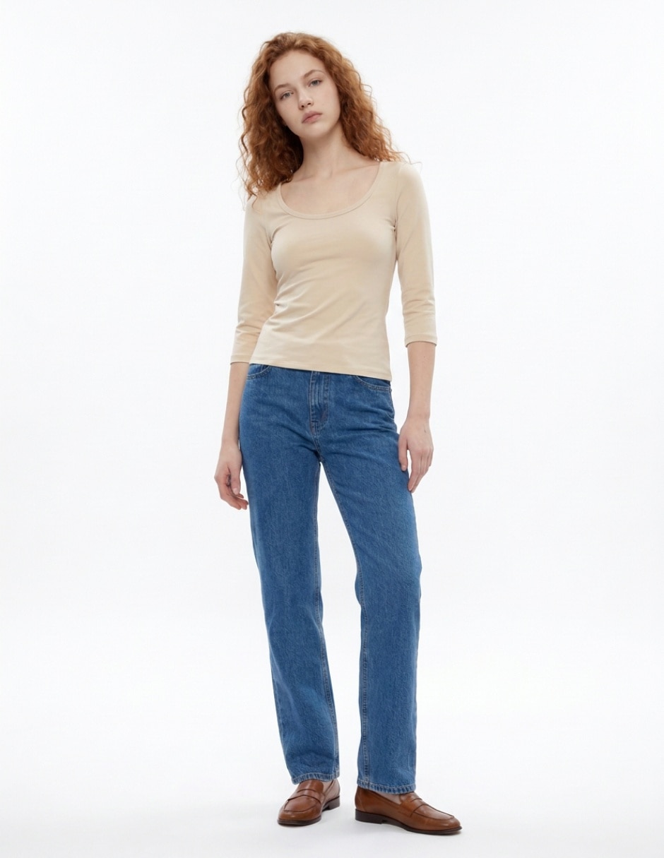 Blusa manga 3/4 para mujer Blusa manga 3/4 para mujer