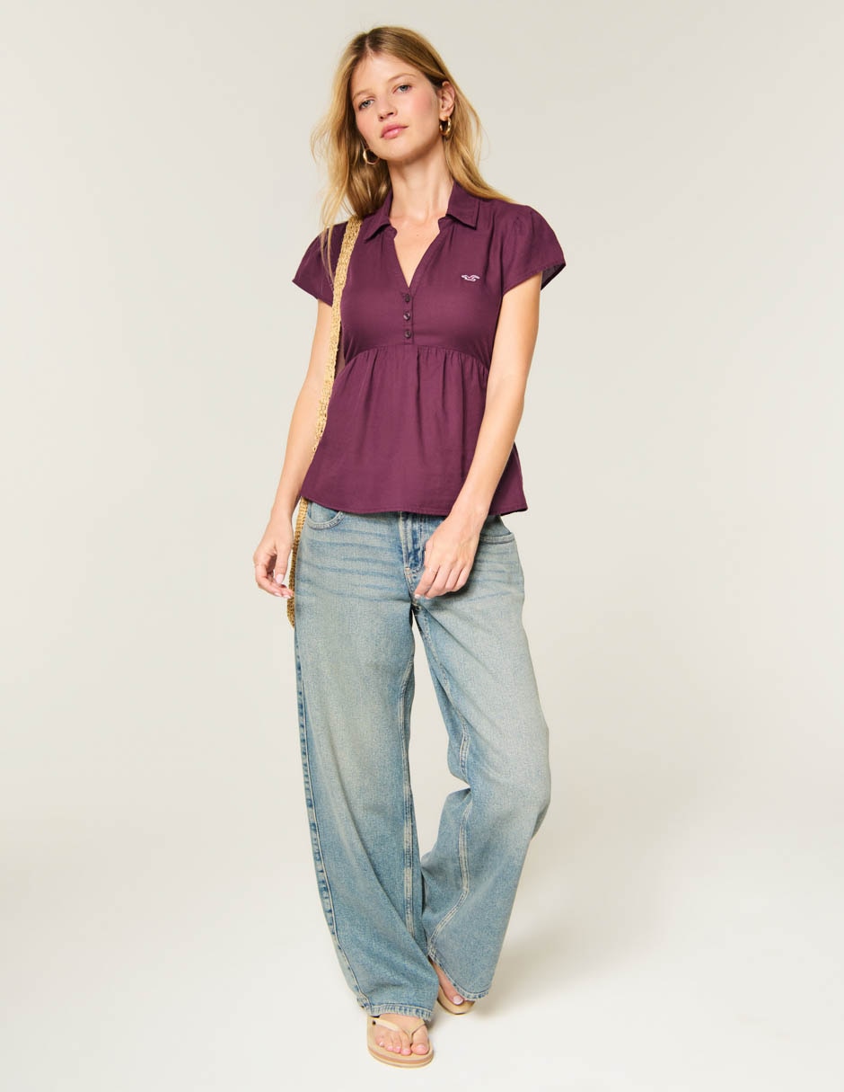 Blusa manga corta para mujer