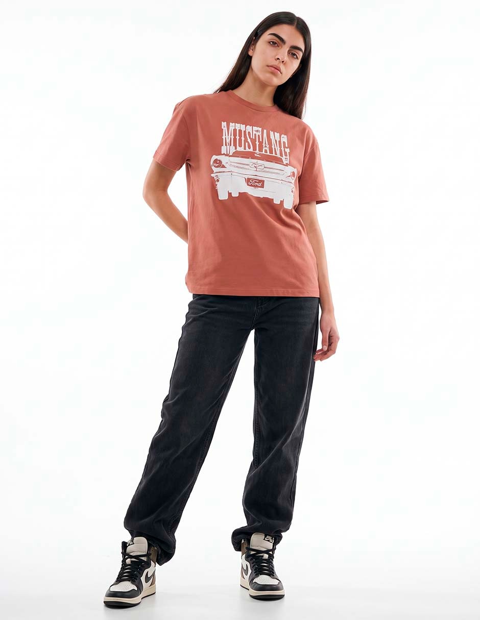 Playera manga corta Ford Mustang cuello redondo para mujer 3