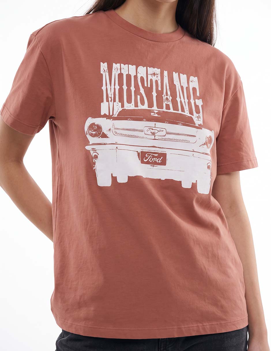 Playera manga corta Ford Mustang cuello redondo para mujer 2