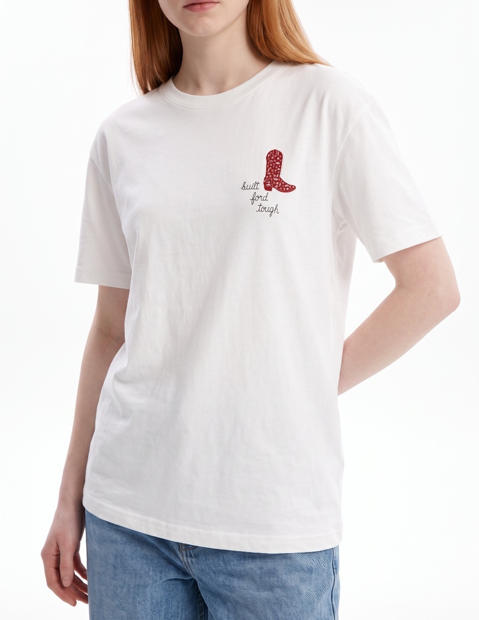 Playera manga corta cuello redondo para mujer 3