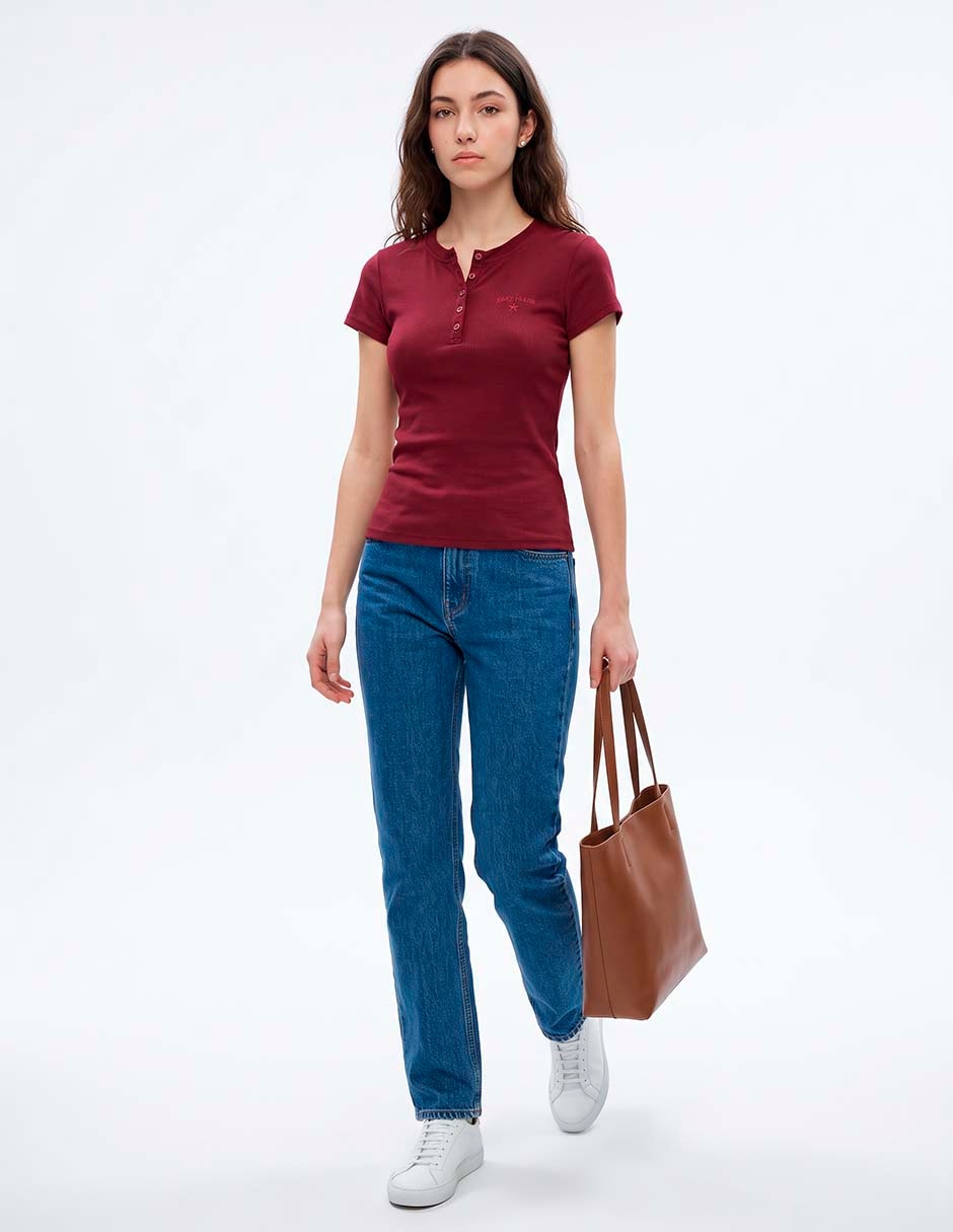 Playera tipo polo para mujer