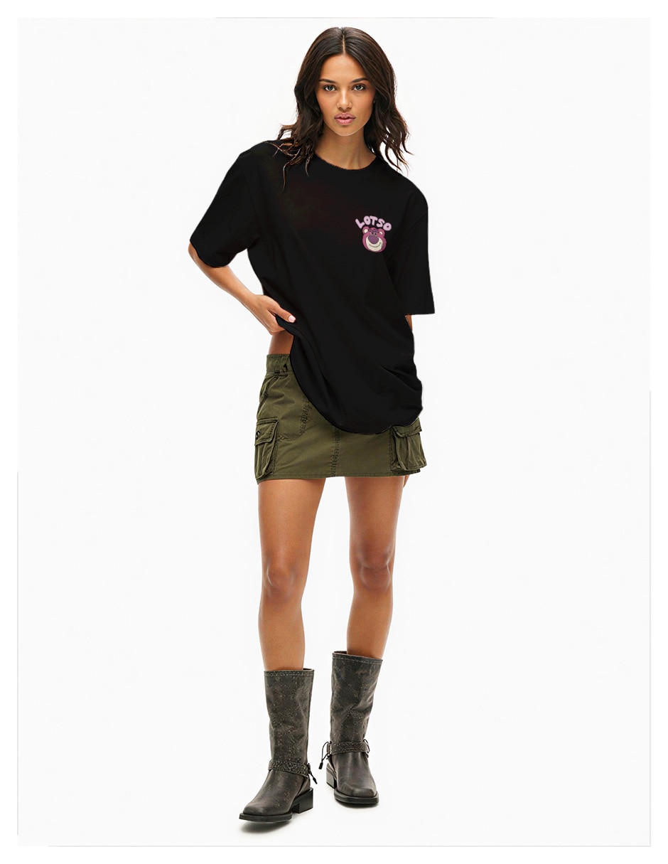 Playera manga corta colección caricatura cuello redondo para mujer