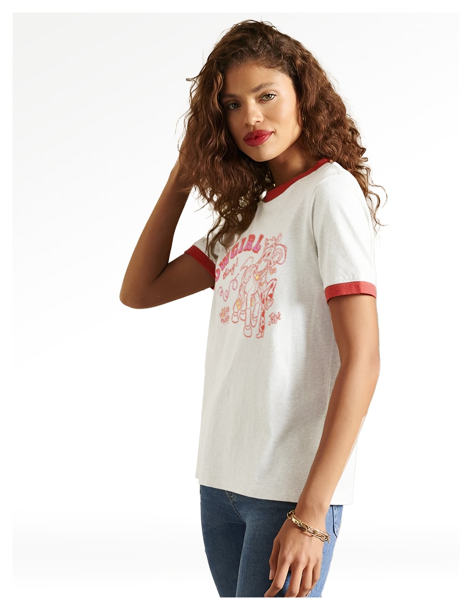 Playera manga corta colección caricatura cuello redondo para mujer 2