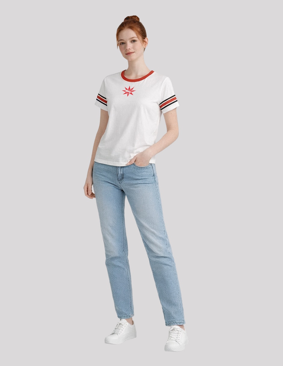 Playera manga corta cuello redondo para mujer Playera manga corta cuello redondo para mujer