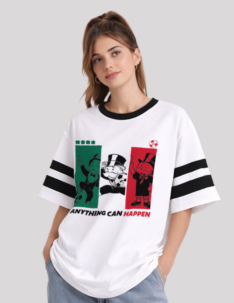 Playera manga corta coleccion caricatura cuello redondo para mujer Playera manga corta coleccion caricatura cuello redondo para mujer