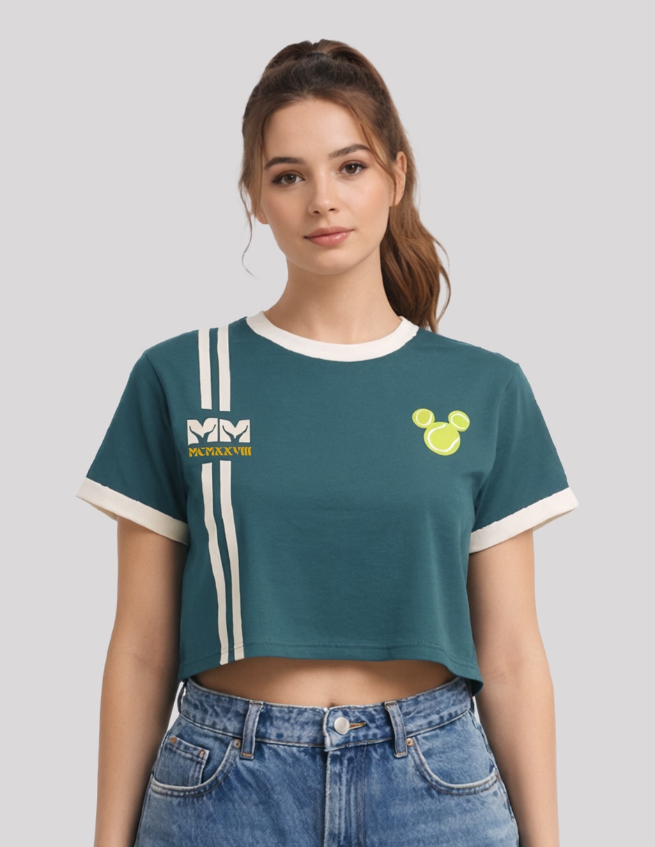 Playera manga corta coleccion caricatura cuello redondo para mujer