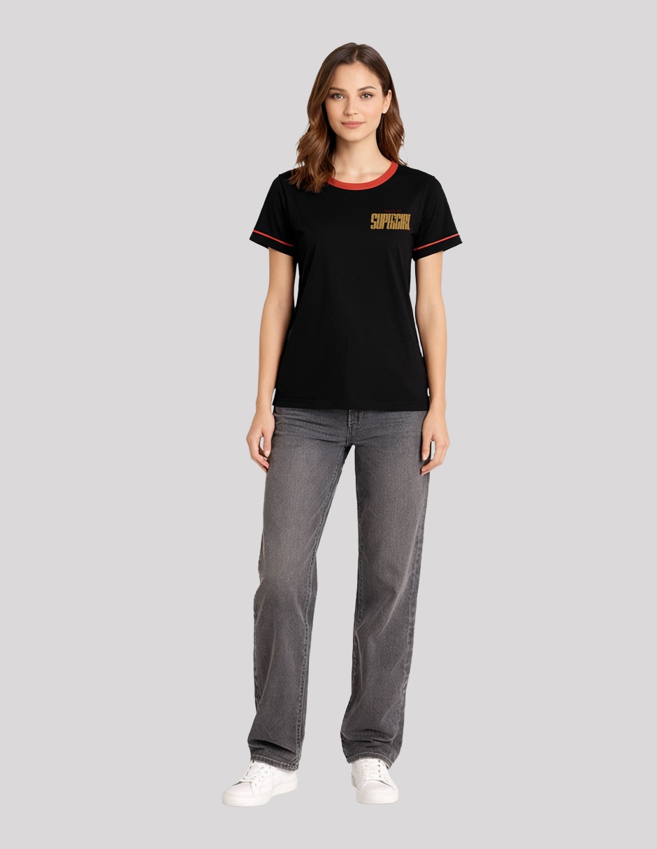 Playera manga corta coleccion caricatura cuello redondo para mujer