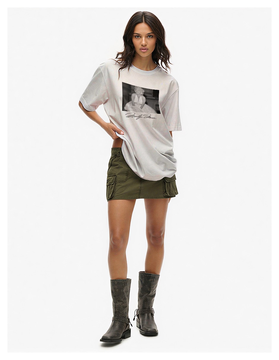 Playera manga corta coleccion caricatura cuello redondo para mujer