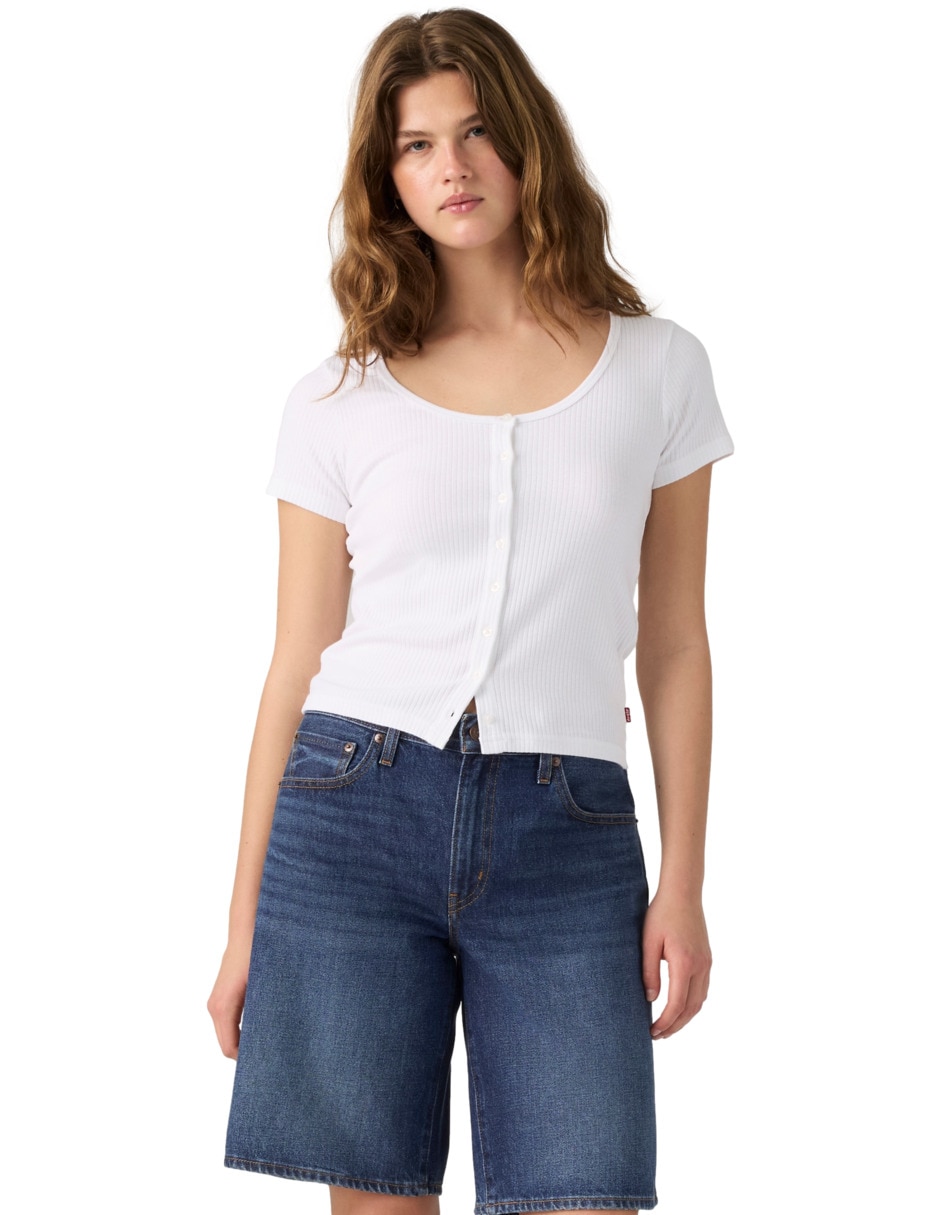 Playera manga corta cuello redondo para mujer Playera manga corta cuello redondo para mujer
