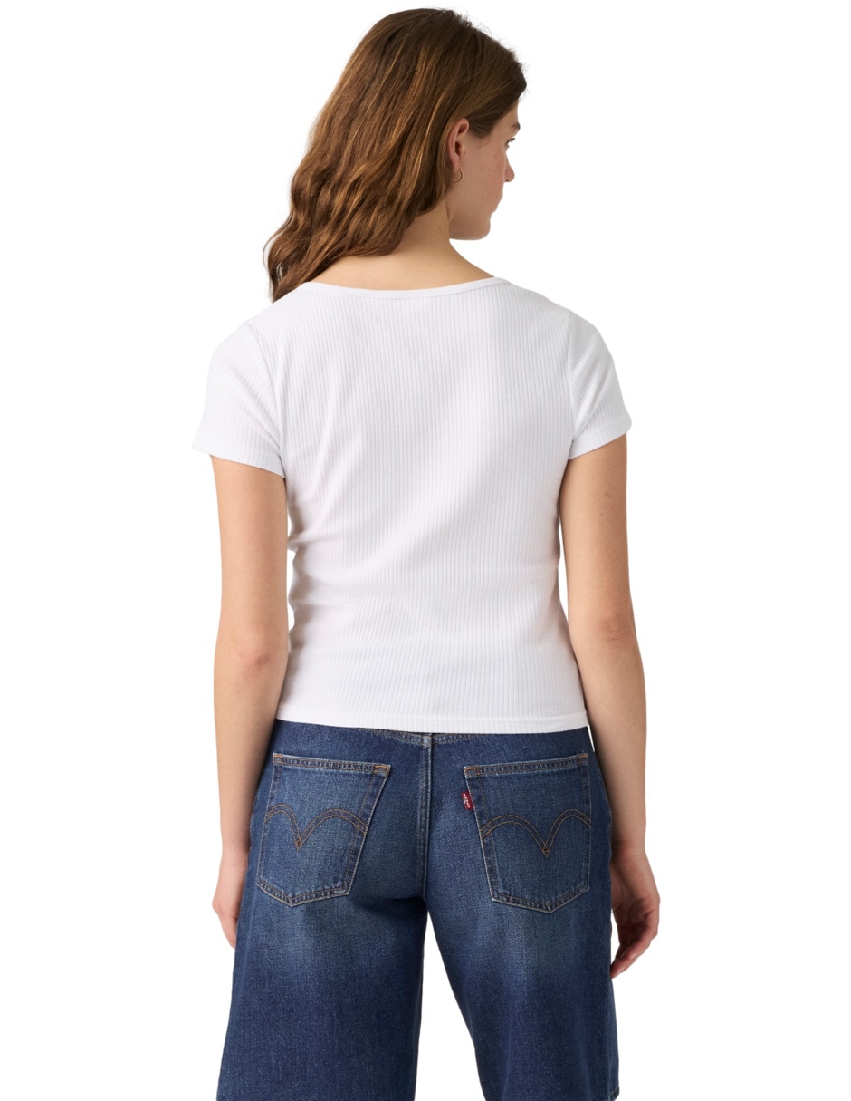Playera manga corta cuello redondo para mujer 2
