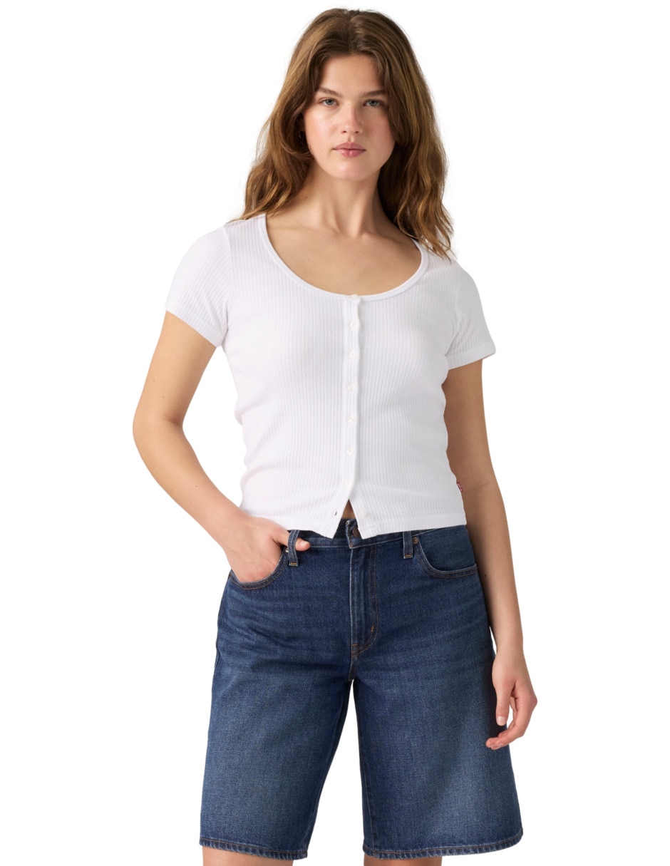Playera manga corta cuello redondo para mujer 3