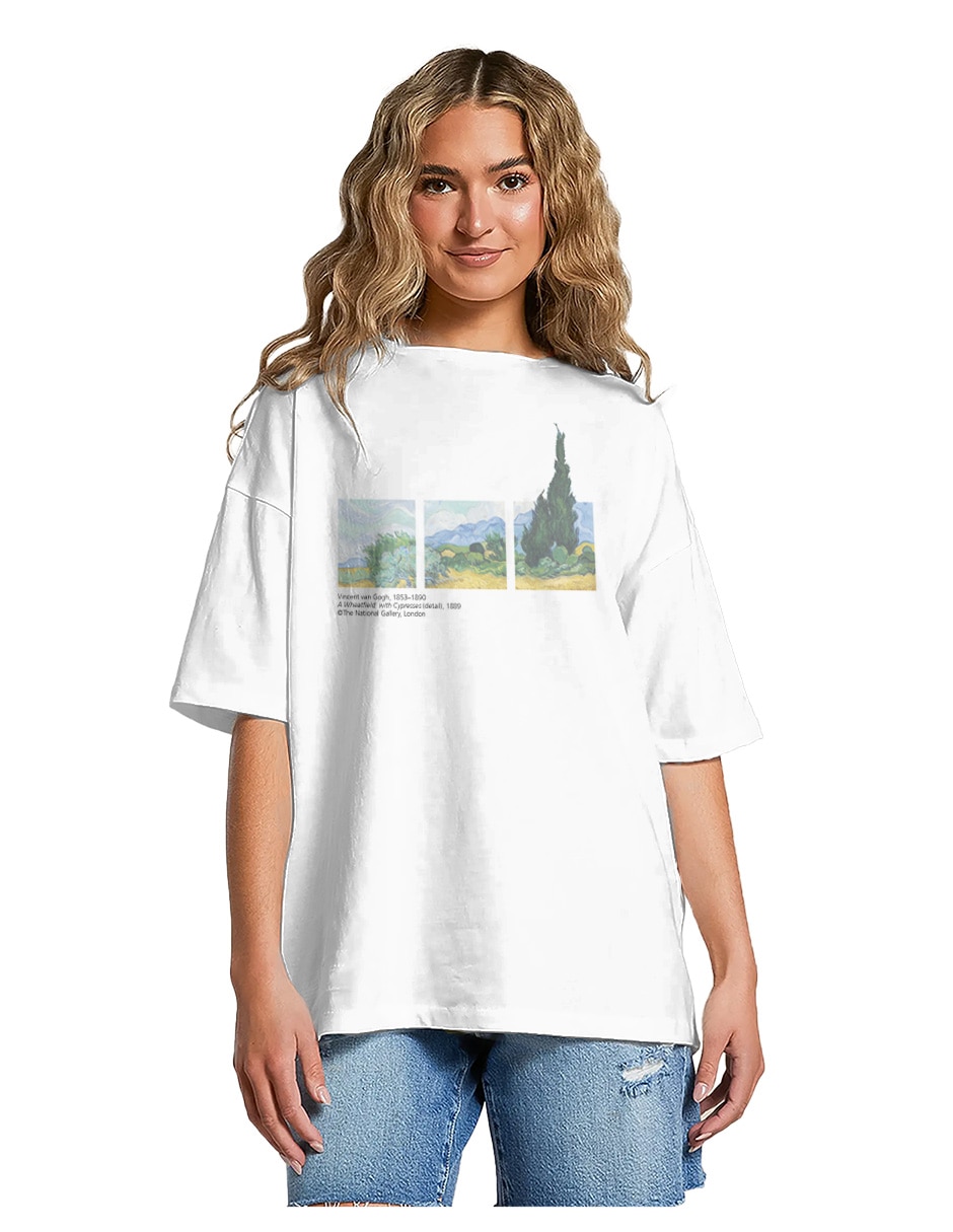 Playera manga corta coleccion caricatura cuello redondo para mujer Playera manga corta coleccion caricatura cuello redondo para mujer