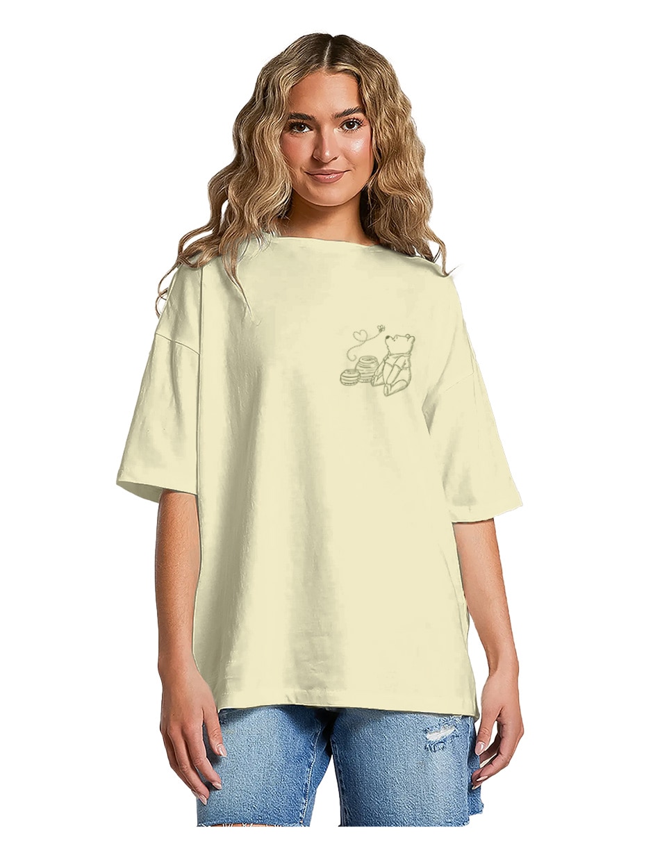 Playera manga corta coleccion caricatura cuello redondo para mujer Playera manga corta coleccion caricatura cuello redondo para mujer